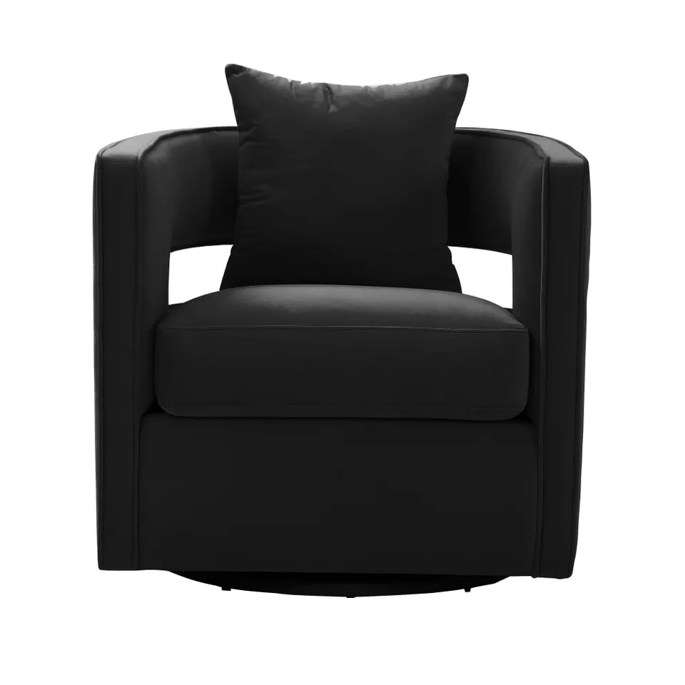 Kennedy Black Velvet Swivel Chair