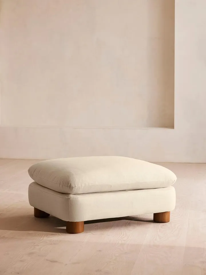 Vivienne Ottoman, Linen, Bisque, US