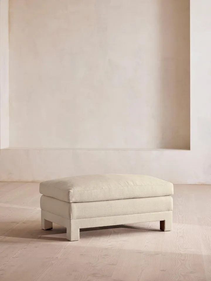 Ashford Ottoman, Linen, Bisque, US