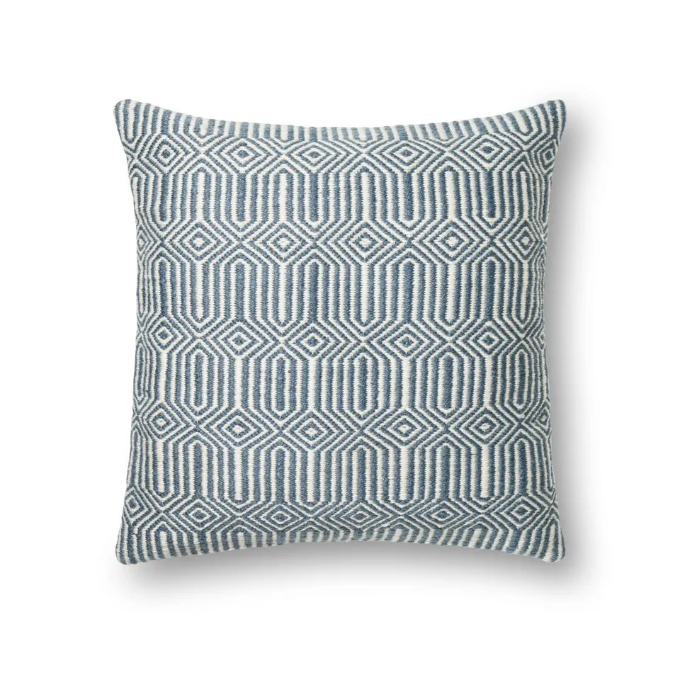 Loloi No Name Blue / Ivory 22" x 22" Cover w/Poly