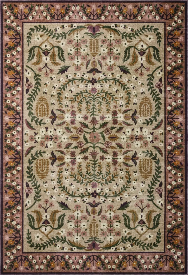 Rifle Paper Co. x Loloi Canopy Aubergine 3'-9" x 3'-9" Round