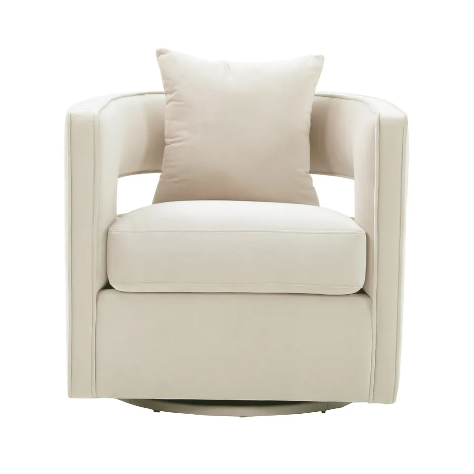 Kennedy Cream Velvet Swivel Chair
