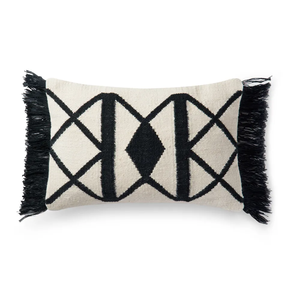 Loloi No Name Black / Ivory 13" x 21" Cover w/Down
