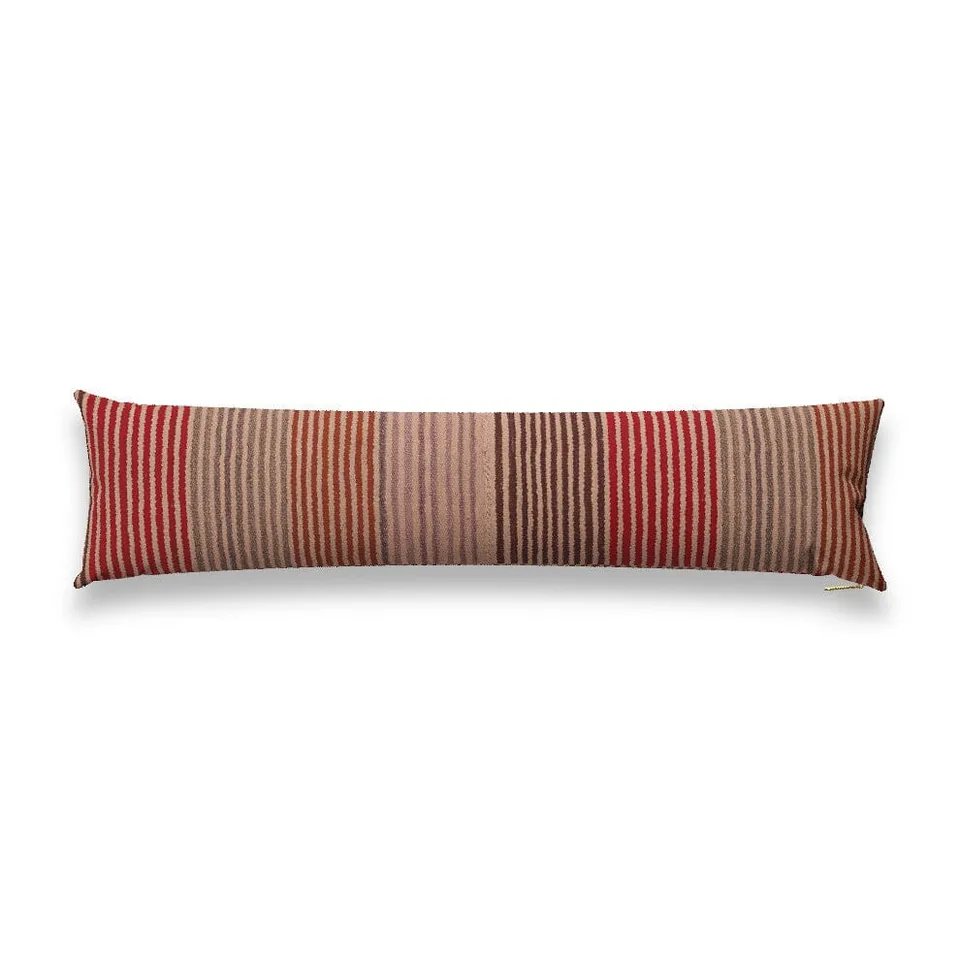 Candy Stripe Frazada Pillow by St. Frank | Brown | 48" W x 12" H | Linen/Wool