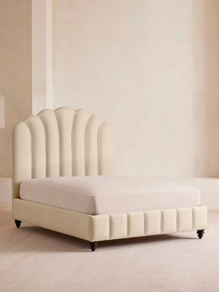 Manette Bed, Queen, Linen, Bisque, US