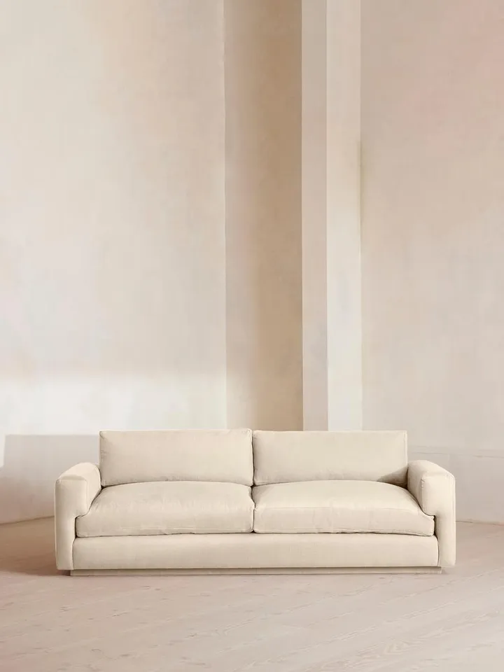 Mossley Three Seater Sofa, Linen, Bisque, US