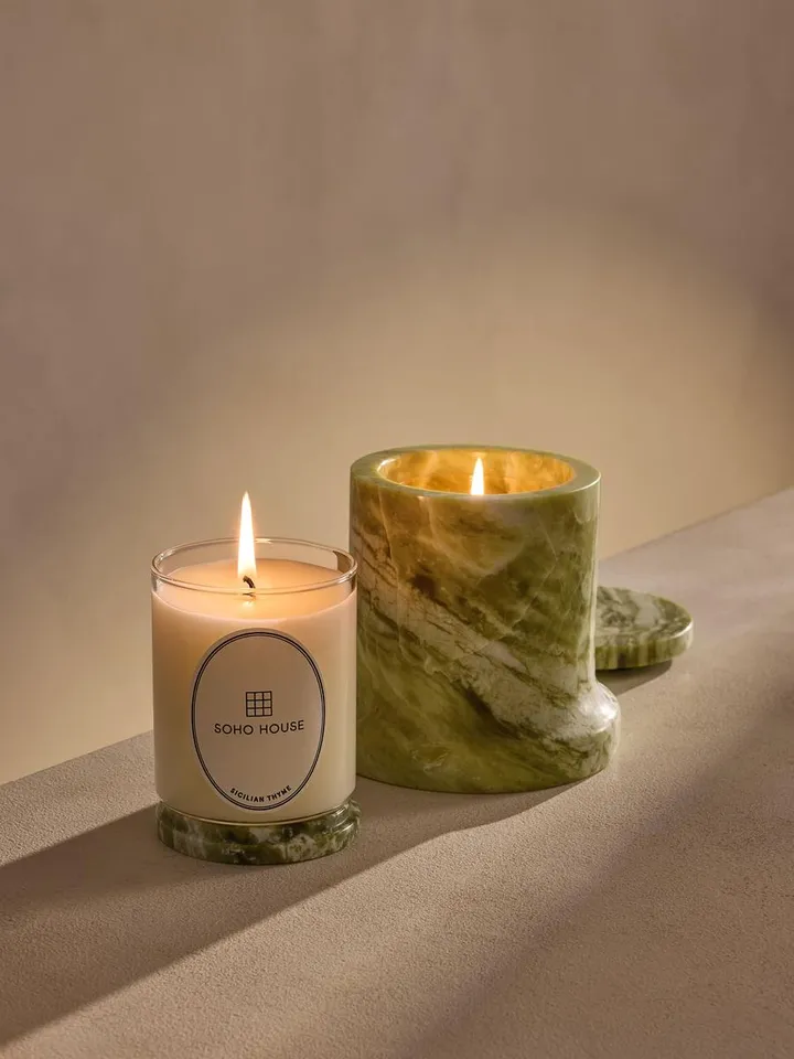 Sicilian Thyme Candle Set, Apple Jade Marble, 250g