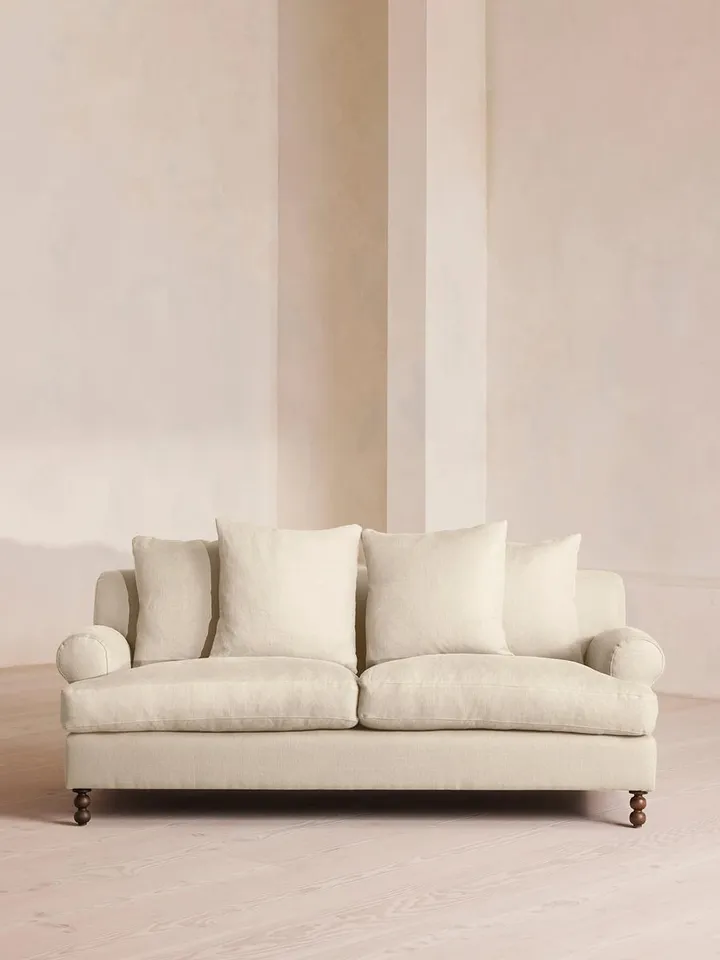 Audrey Two Seater, Sofa, Linen, Bisque, US