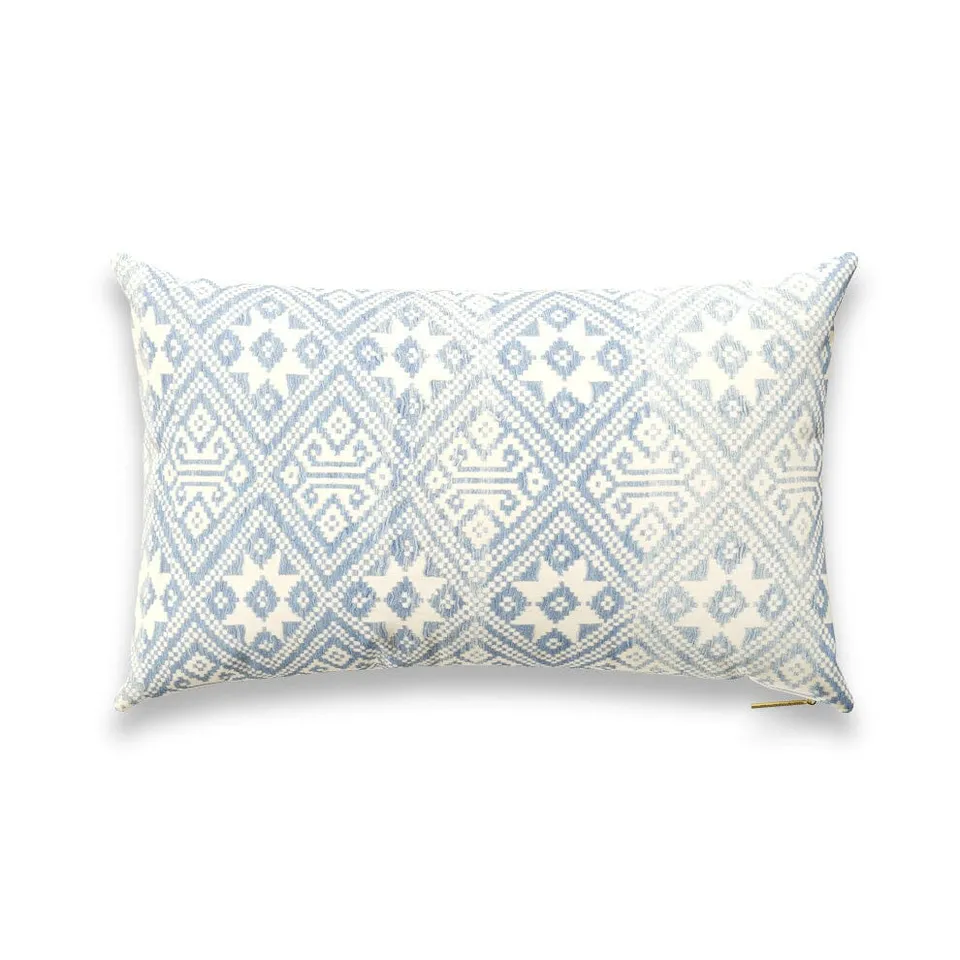 Light Star Muong Pillow by St. Frank | Blue | 26" W x 16" H | Linen