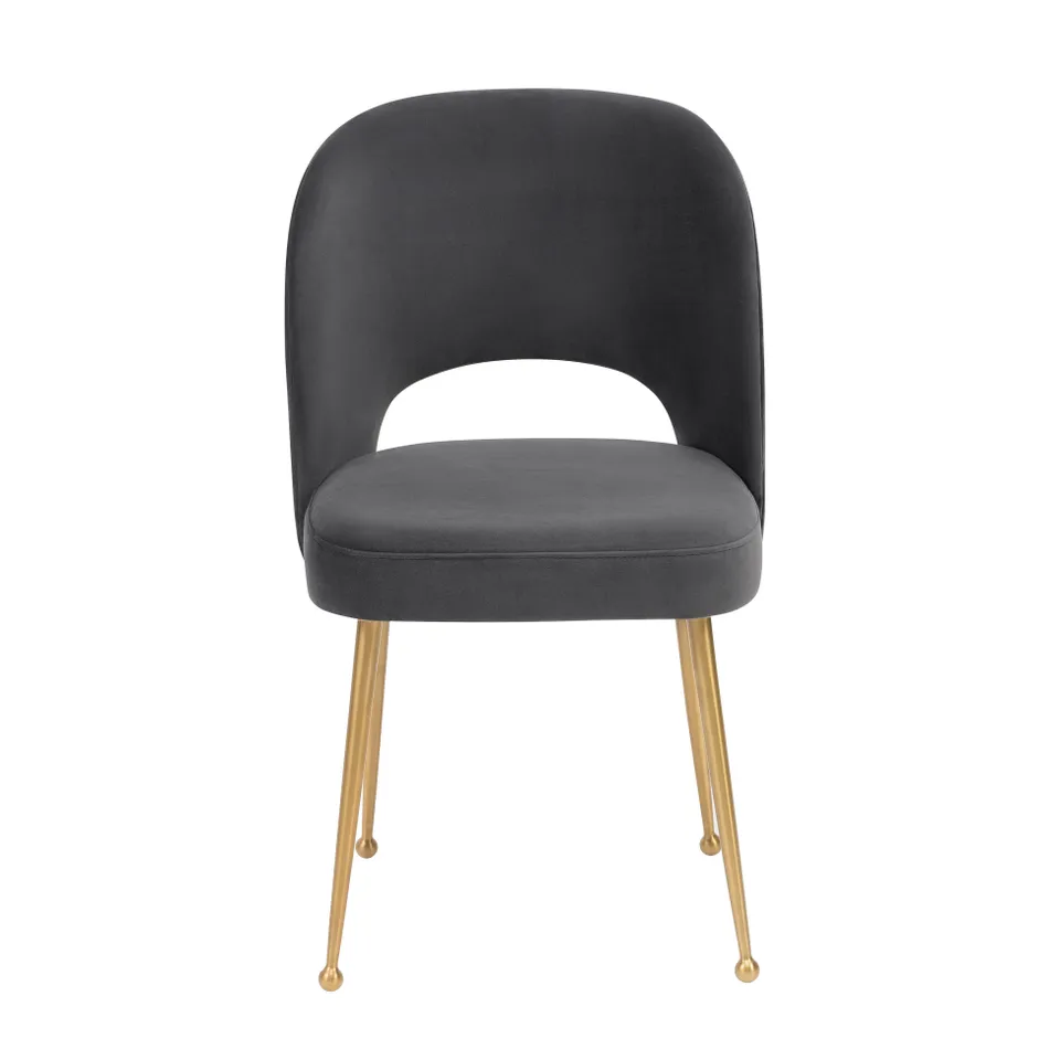 Swell Dark Grey Velvet Chair