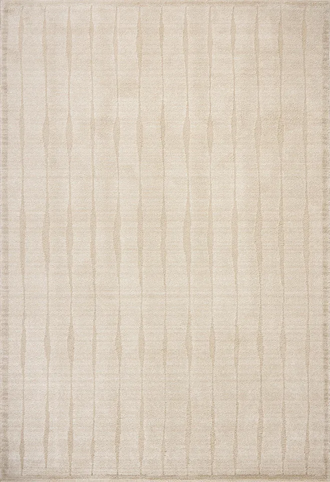 Chris Loves Julia x Loloi Calvin Ivory / Oatmeal 5'-3" x 7'-6"