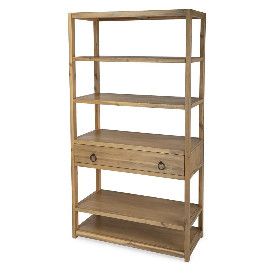Lark Natural Etagere Bookcase