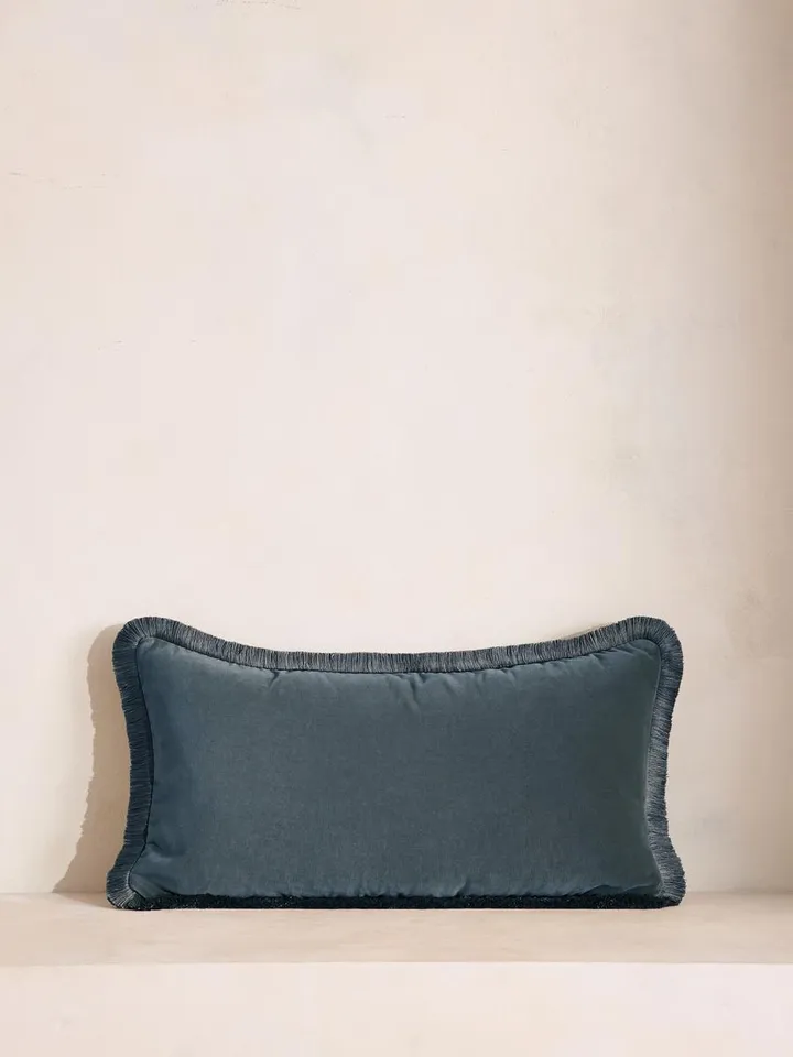 Margeaux Oblong Cushion, Grey Blue