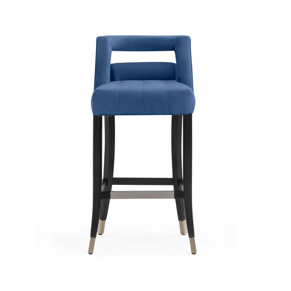Hart Navy Velvet Bar Stool