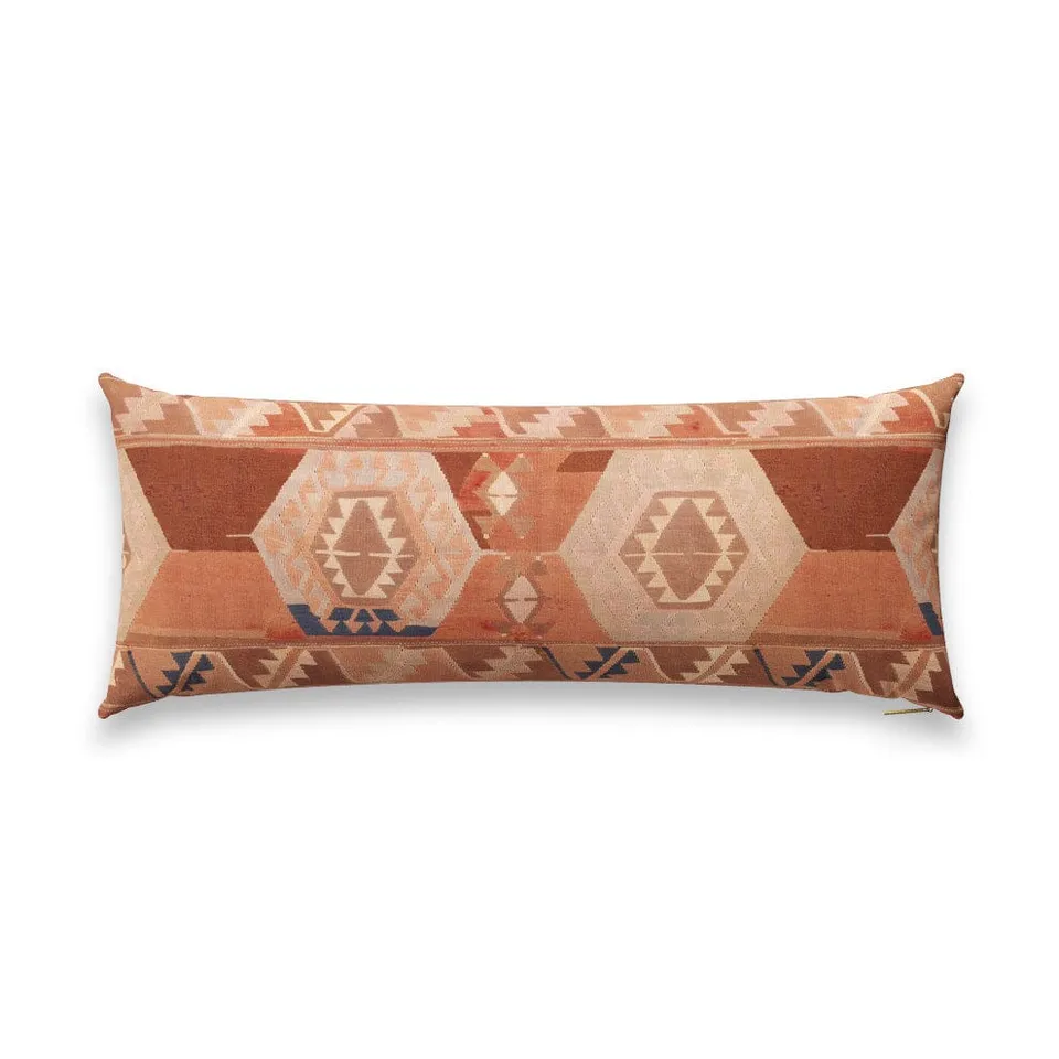 Adobe Prism Kilim Pillow by St. Frank | Brown | 40" W x 15" H | Cotton