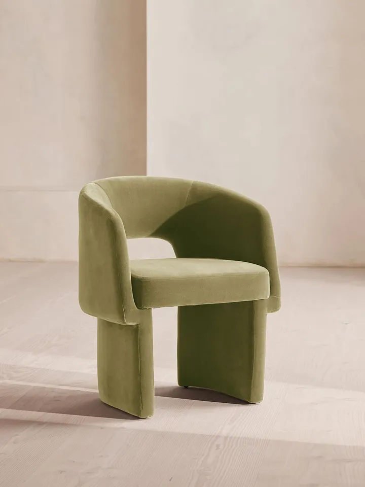 Morrell Dining Chair, Velvet, Lichen, US