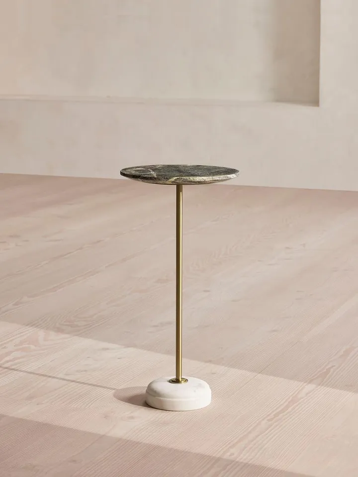 Fleet Side Table, Small, Verde Bosque Marble