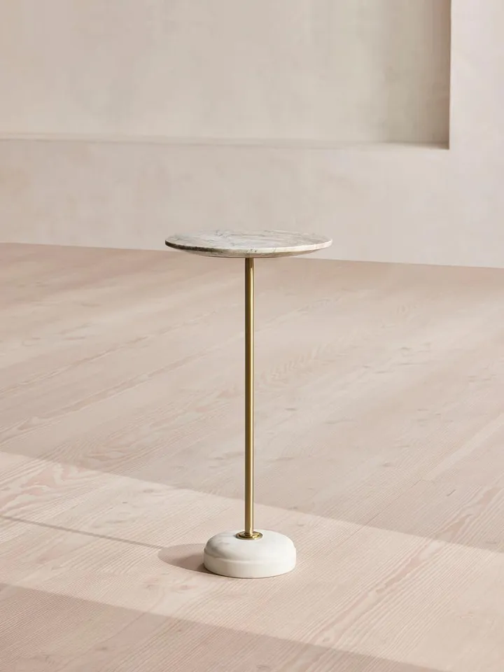 Fleet Side Table, Small, Terra Bianca Marble