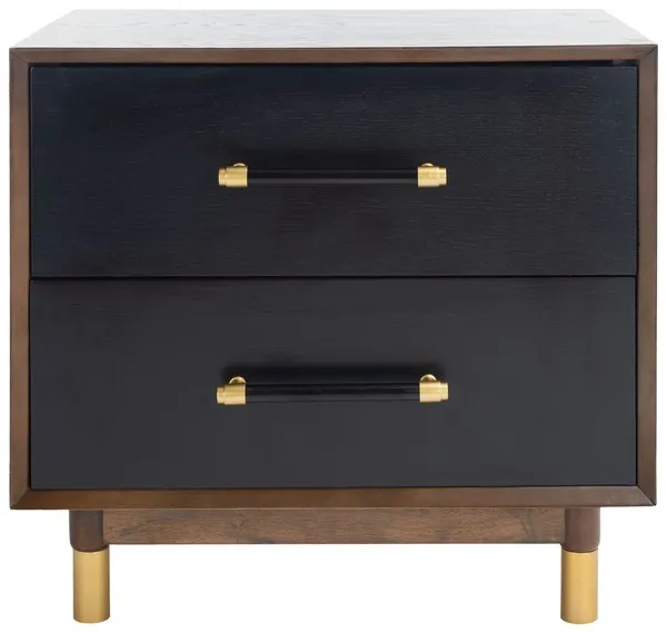 Justice 2 Drawer Nightstand - Walnut / Black