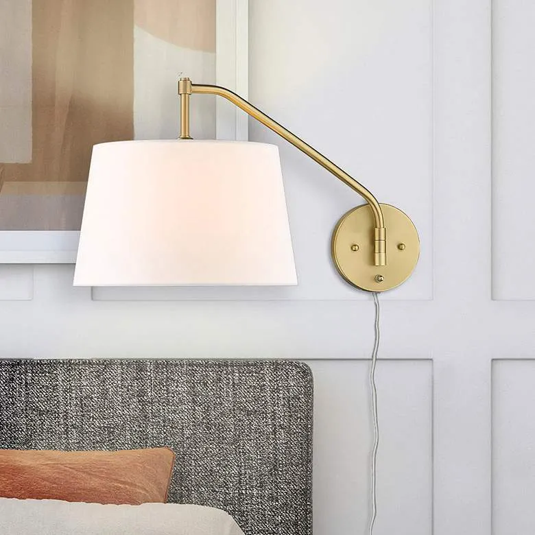 Golden Lighting Ryleigh 12" Wide Brushed Champagne Gold Swing Arm
