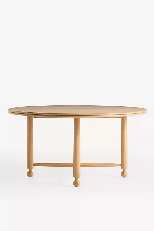Roma Round 60" Oak Wood Dining Table