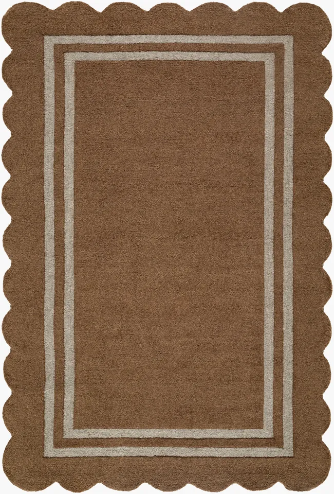 Scalloped  Indoor 3'6" x 5'6" Handmade Rug