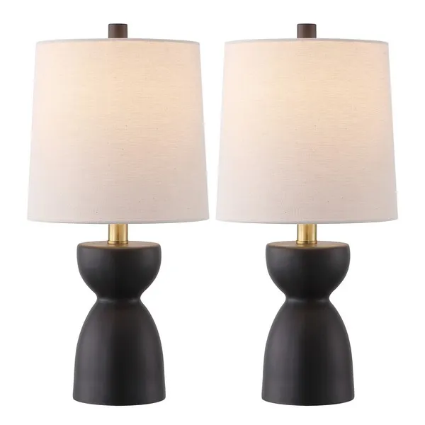 Dunia 18.5" Resin Table Lamp, Set of 2 - Chocolate Brown