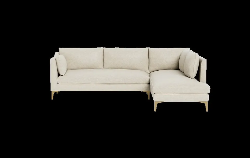 Caitlin 3-Seat  Bumper Sectional by The Everygirl®