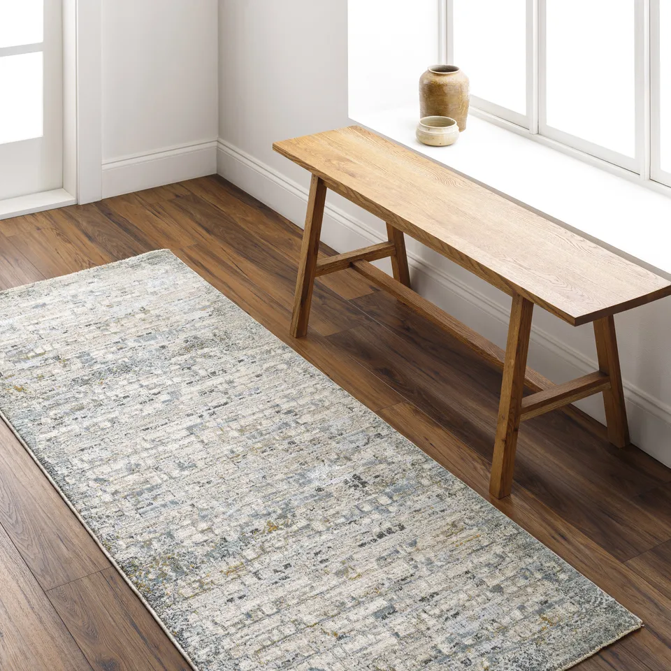 Dresden Beige Indoor 2'7" x 7'3" Machine Woven Rug