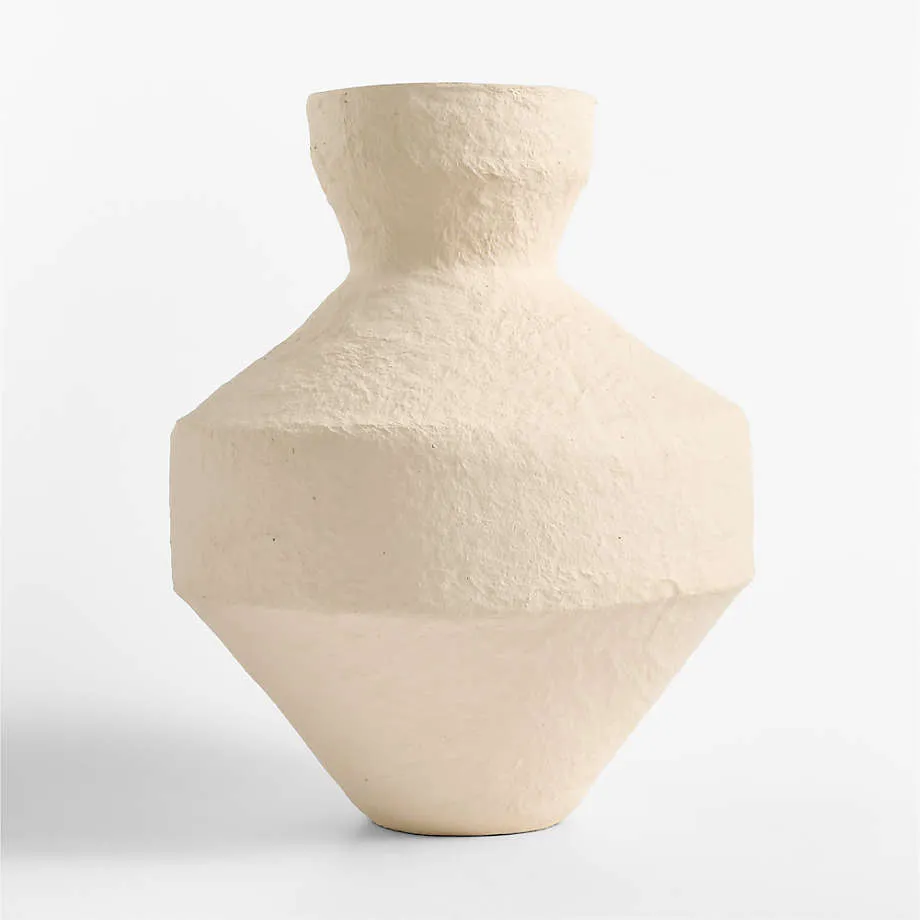 Marla White Paper Mache Vase 19"
