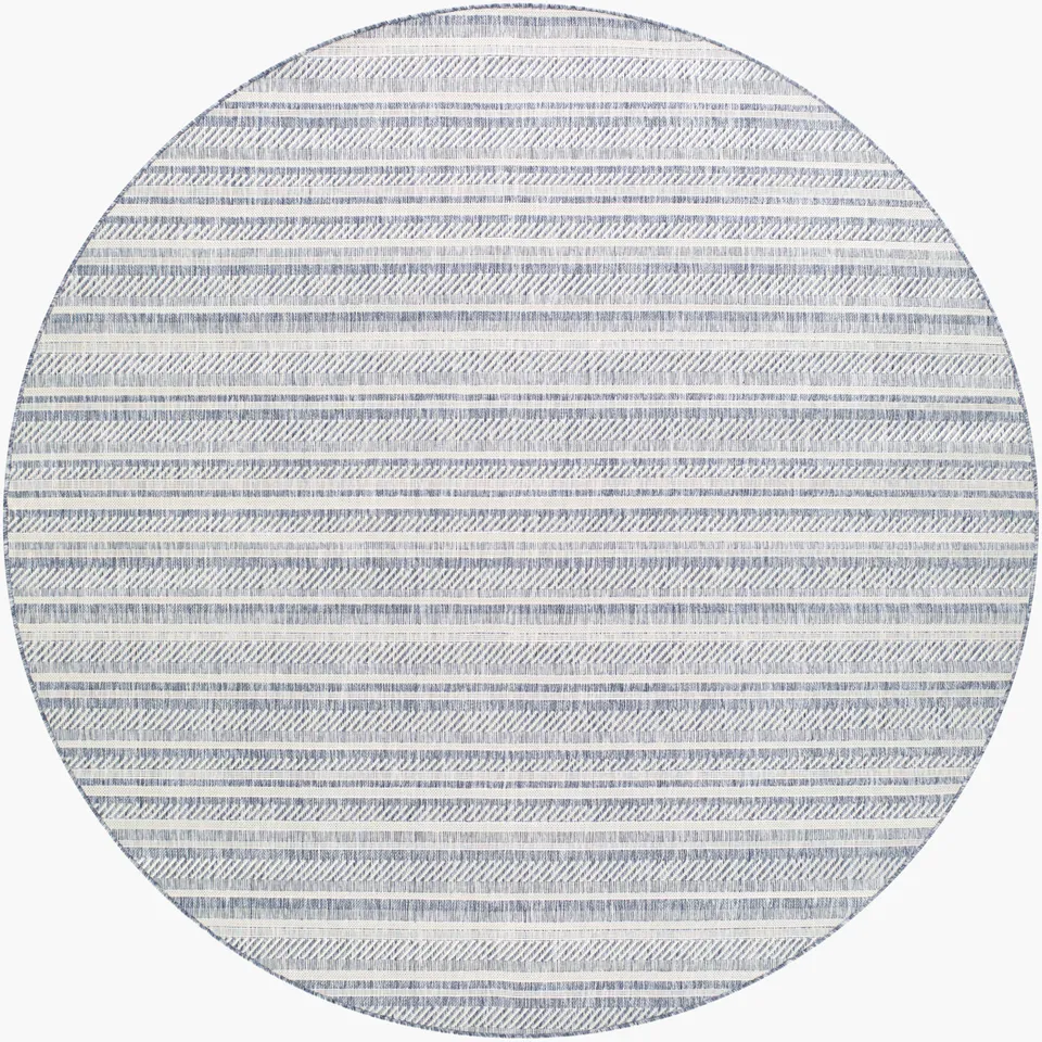 Eagean Gray Outdoor 6'7" x 6'7" Machine Woven Rug