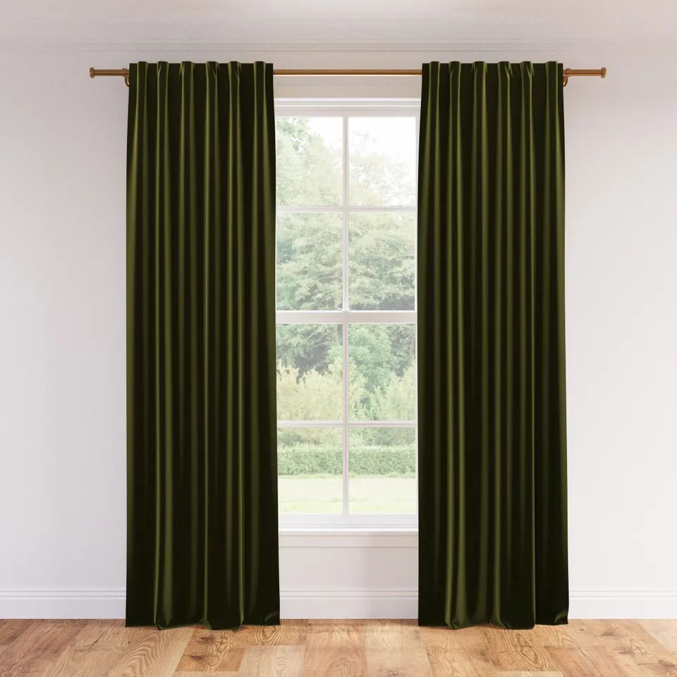 Velvet Curtain, Sage Performance Velvet, 50" x 96", Blackout