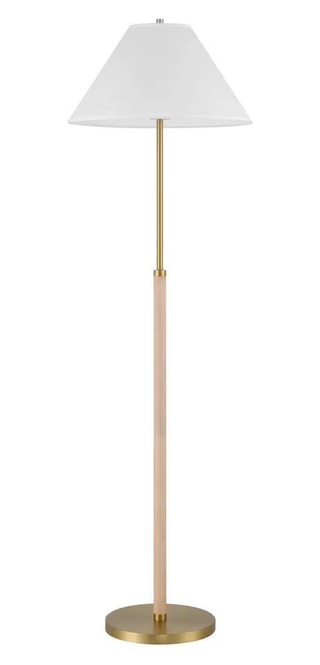 Hayward Floor Lamp | Cerused Oak, Antique Brass