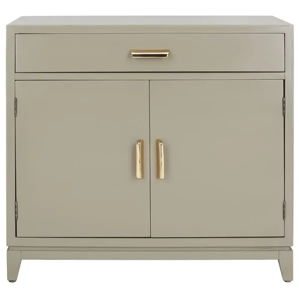 Nigel 2 Door 1 Drawer Chest - Gray / Brass