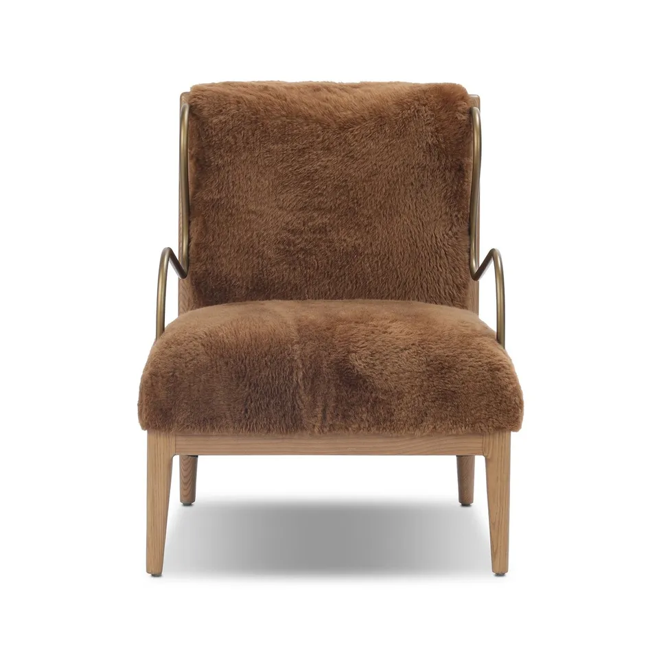 Yesenia Chair - Ochre Shearling