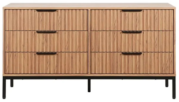 Lylia 6 Drawer Dresser - Oak / Black