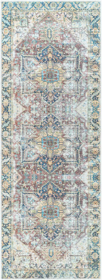 Kemer Beige Indoor 2'7" x 7'3" Machine Woven Rug