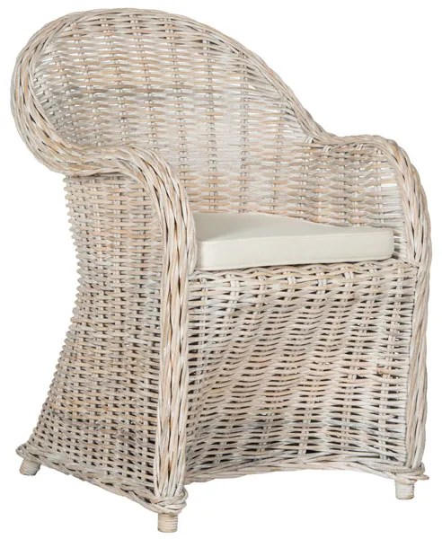 Callista Wicker Club Chair - White Wash