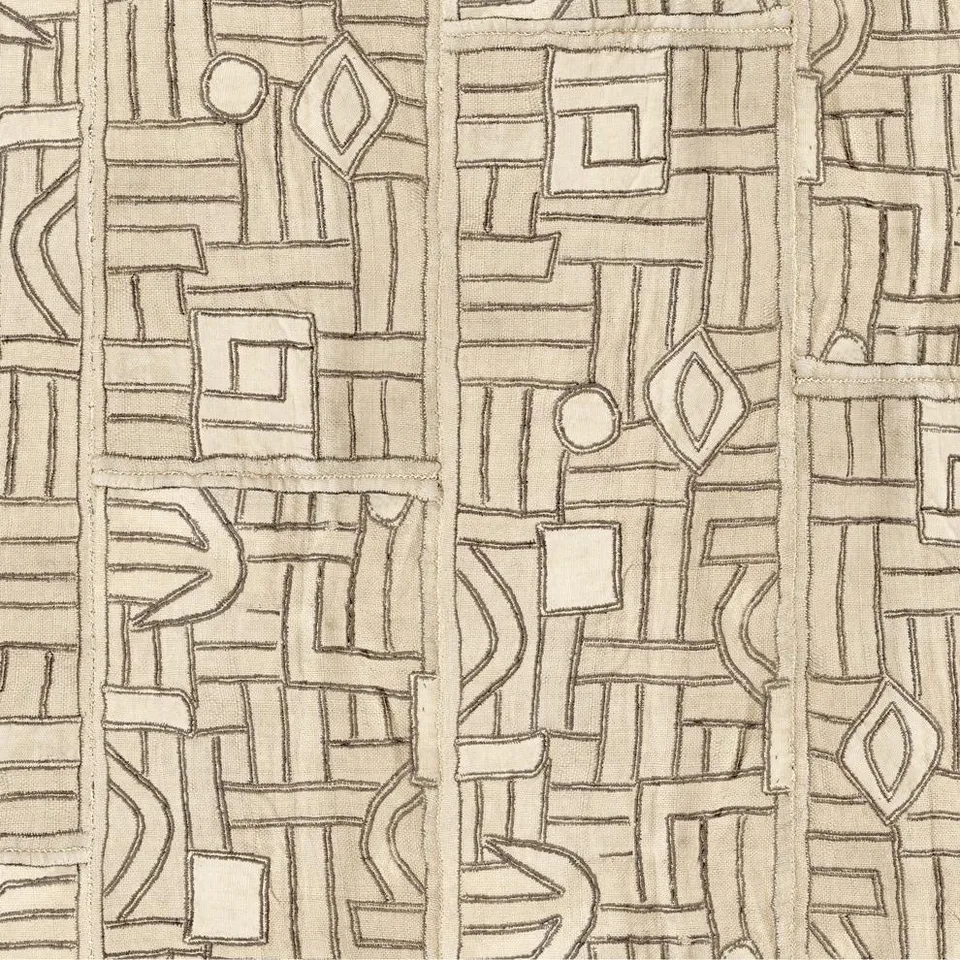 Ecru Maze Kuba Cloth Wallpaper