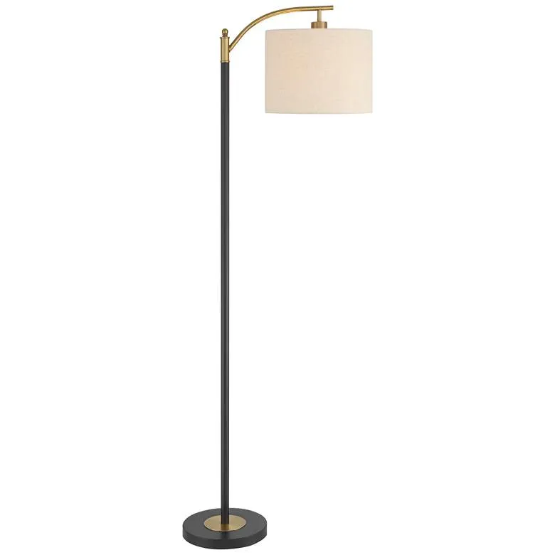 Possini Euro Rayna 61 1/2" High Black and Gold Downbridge Floor Lamp