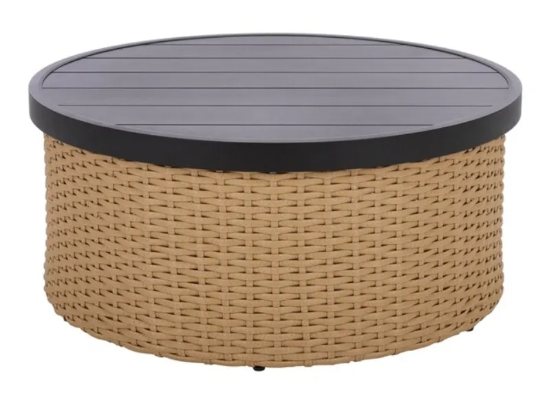 Cleandra Patio Coffee Table - Natural / Black