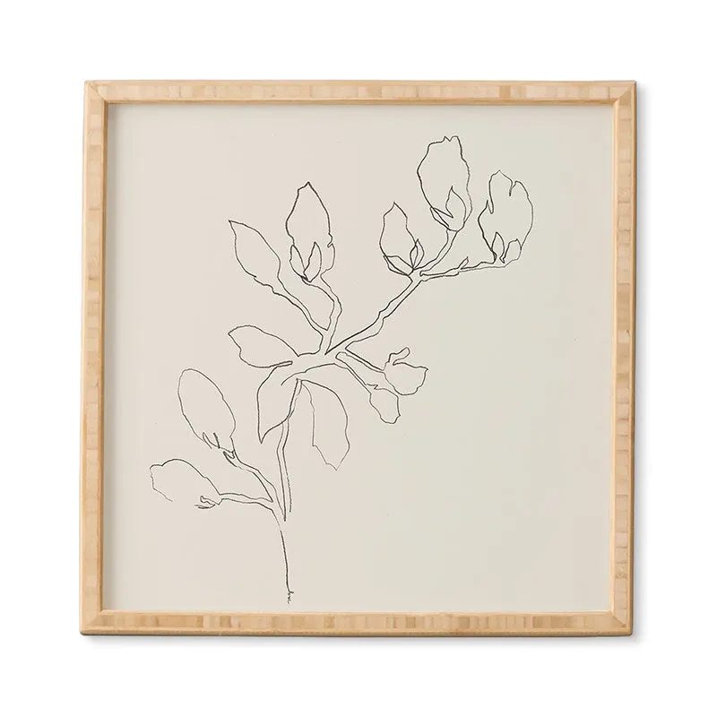 Floral Study No 3 by Megan Galante - Framed Wall Art Bamboo 20" x 20"
