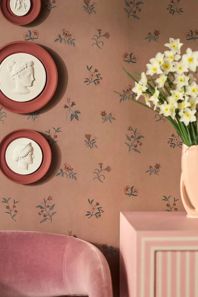 Lovers Bloom Sugar Honey Tiny Floral Brown Wallpaper