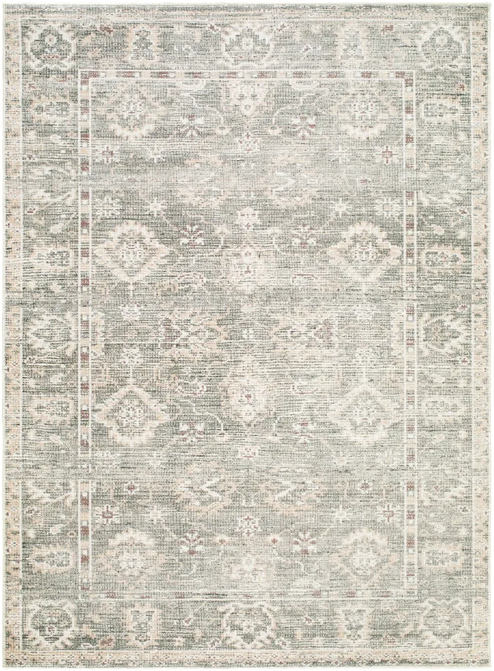 Collins Avenue Green Indoor 7'9" x 10' Machine Woven Rug