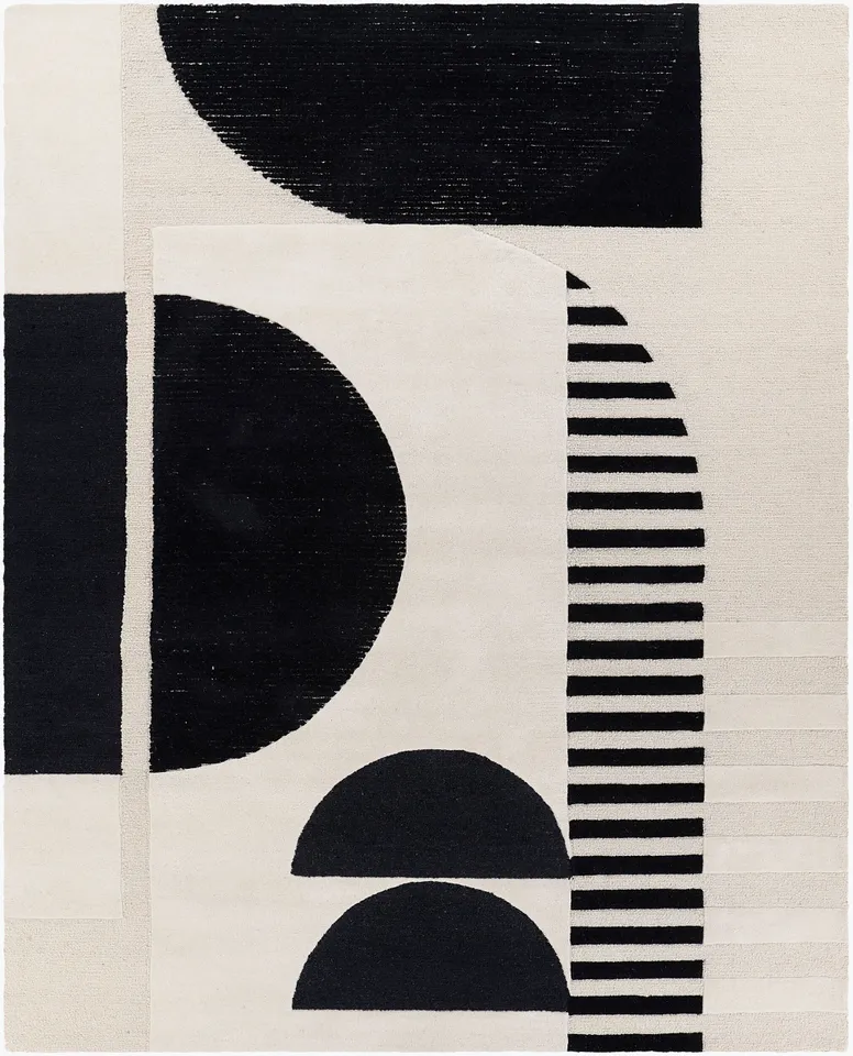 Brooklyn Black Indoor 8'10" x 12' Handmade Rug