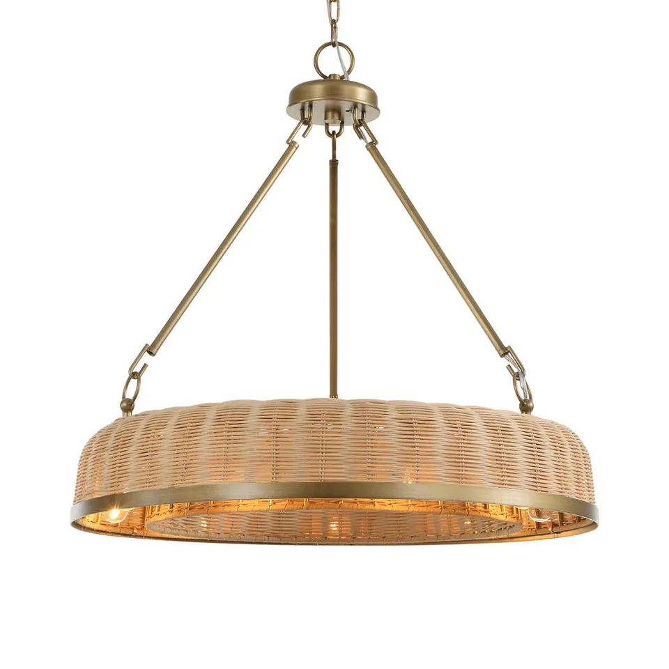 Ladakh 9 Light Round Wicker Pendant