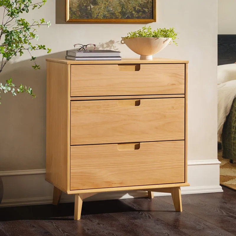 Sloane Mid Century Modern Solid Wood Dresser - 3 Drawer Dresser