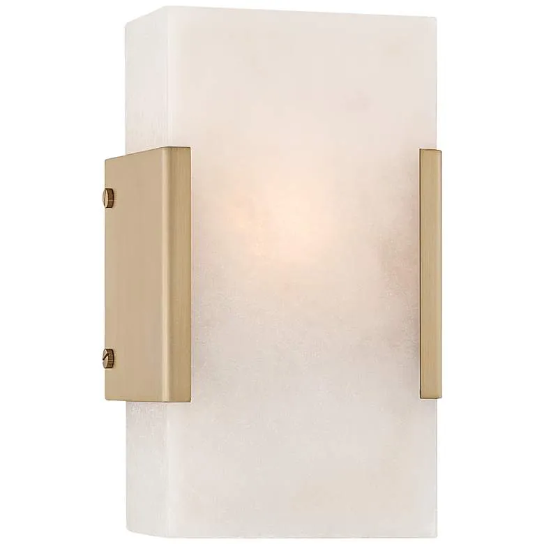 Possini Euro Naya 9 1/2" High Brushed Champagne Alabaster Wall Sconce