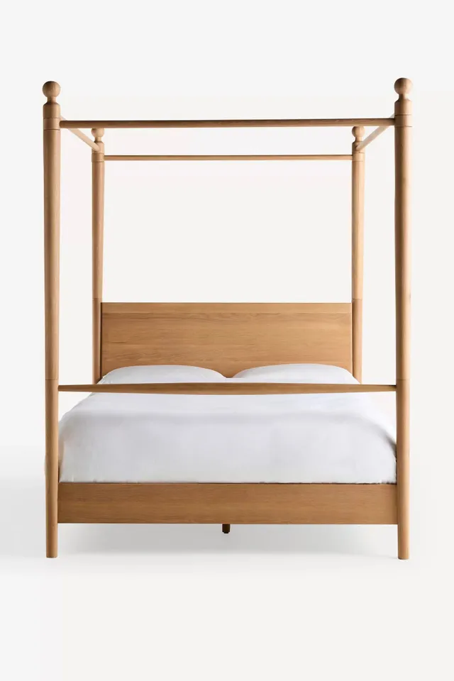 Roma Oak Canopy Bed
