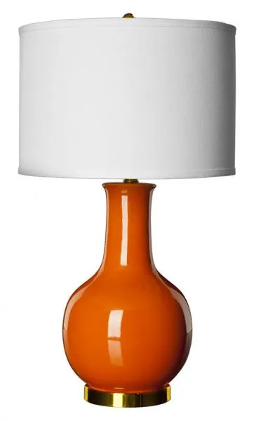 Paris 27.5-Inch High Ceramic Table Lamp - Orange